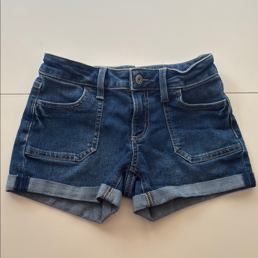 Denim Blue Girl’s Cuff Shorts